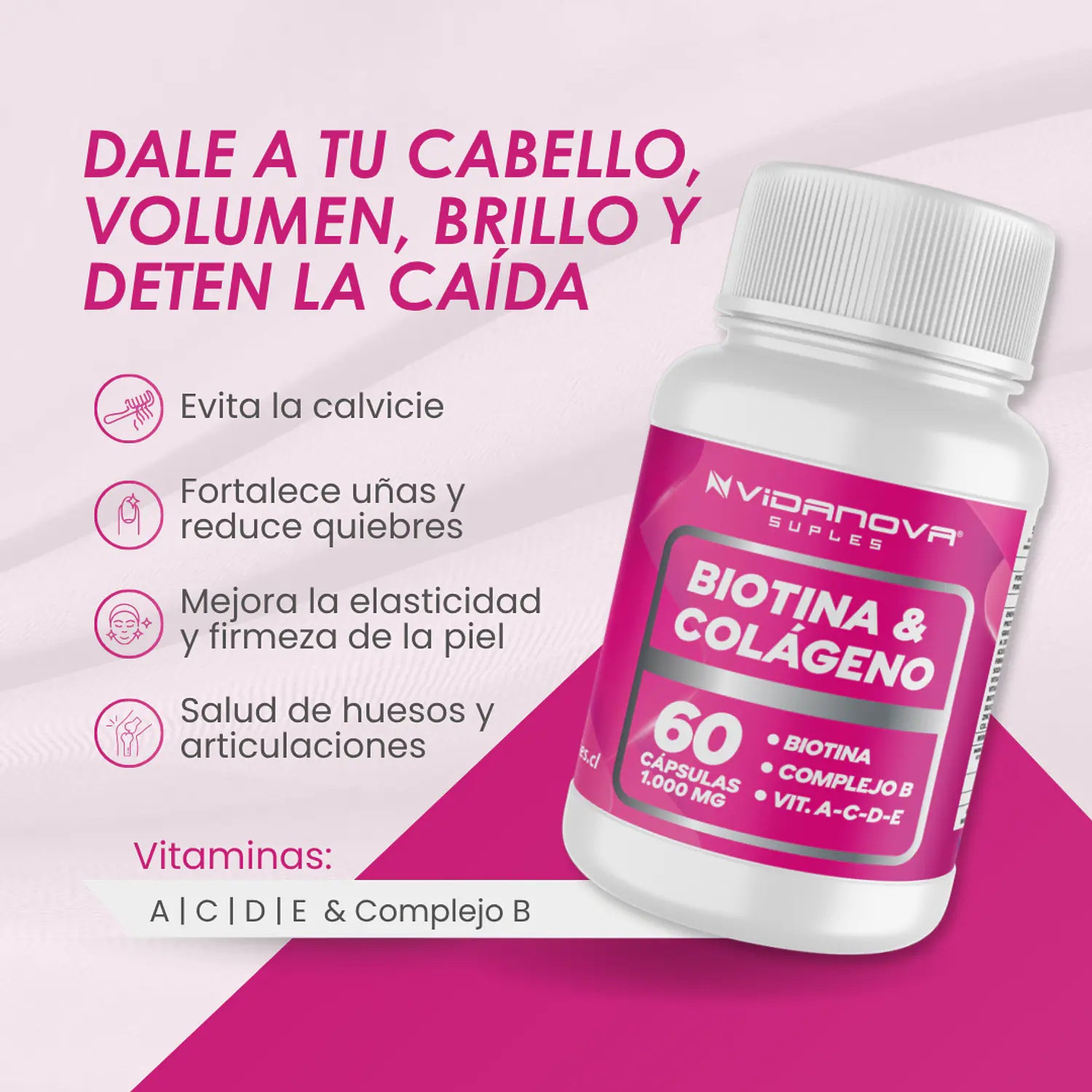 BIOTINA + COLÁGENO 1000MG 60CAPS