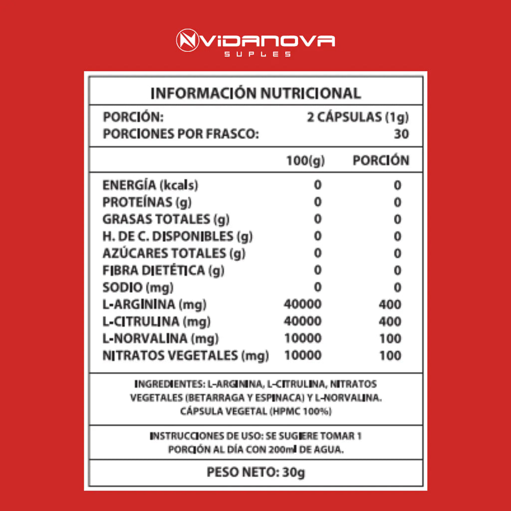 OXIDO NITRICO 1000MG 60 CAPS