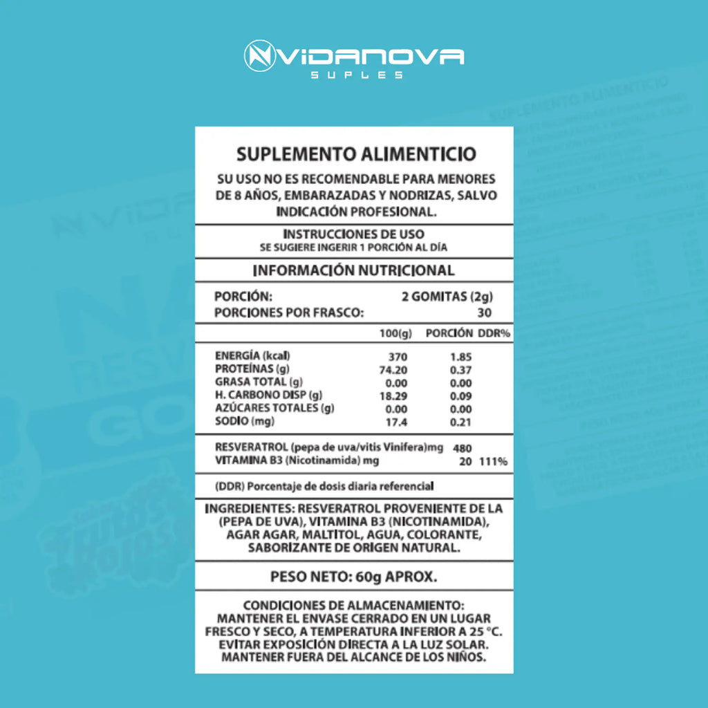 60 GOMITAS NAD+RESVERATROL 1000mg