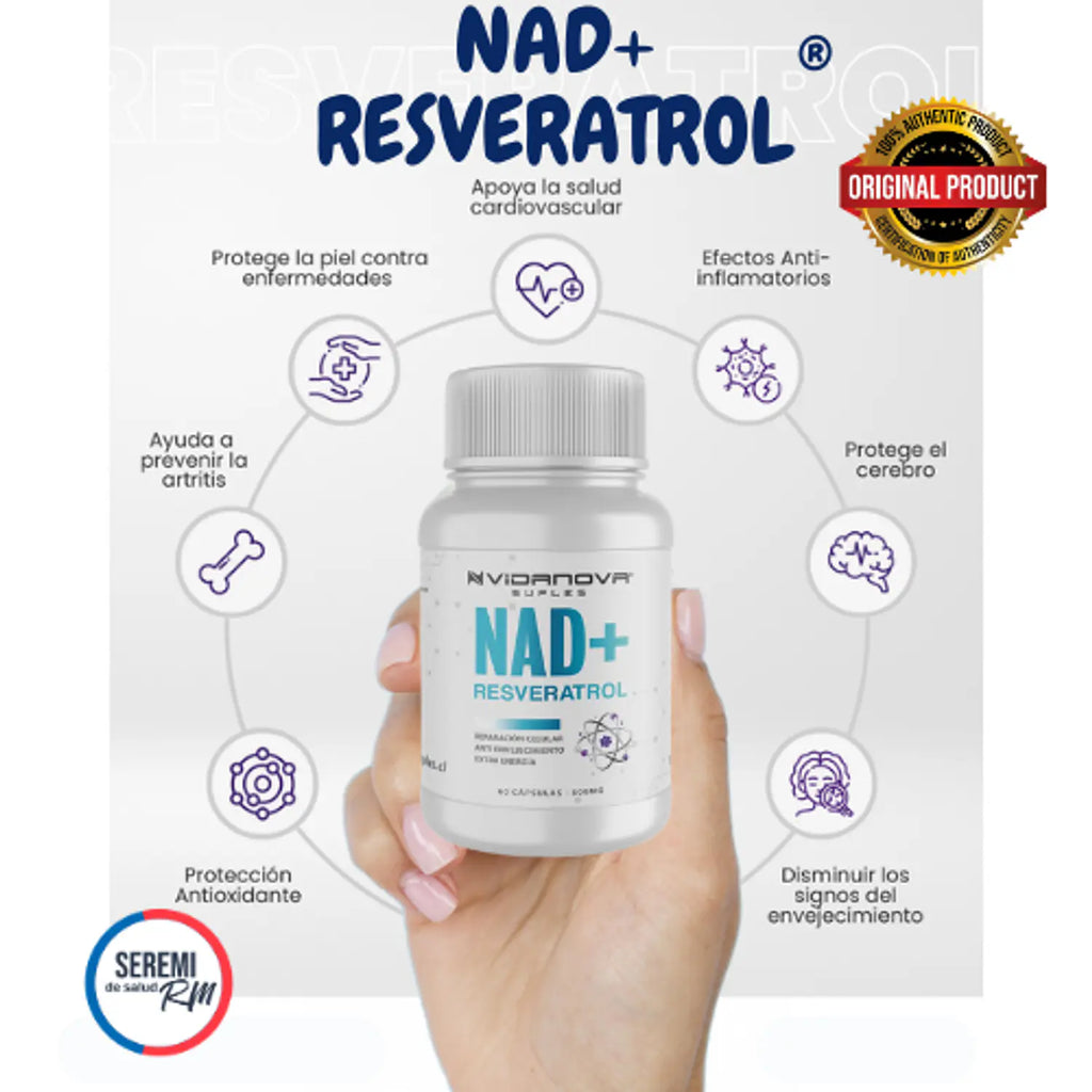NAD+ RESVERATROL 1000MG 60 CAPS