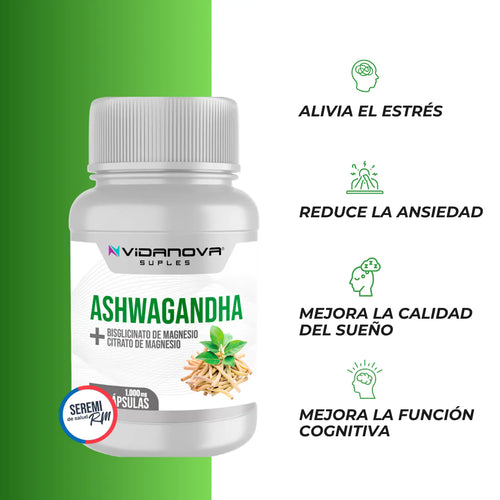 Ashwagandha + Magnesio 1000mg 60 CAPS